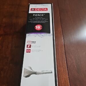 Delta Pierce Towel Bar in Silver Finish